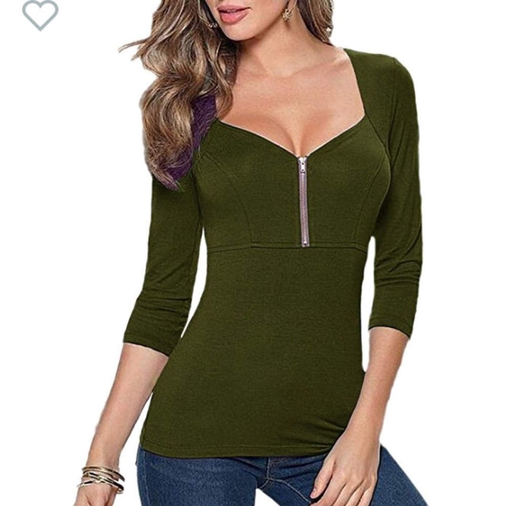Front zip top